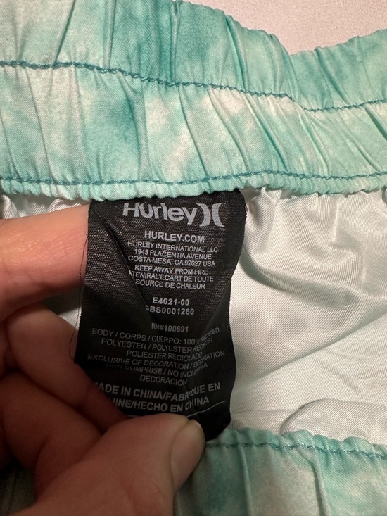 Hurley Teal Tie-Dye Athletic Shorts for Women - Picture 3 of 5